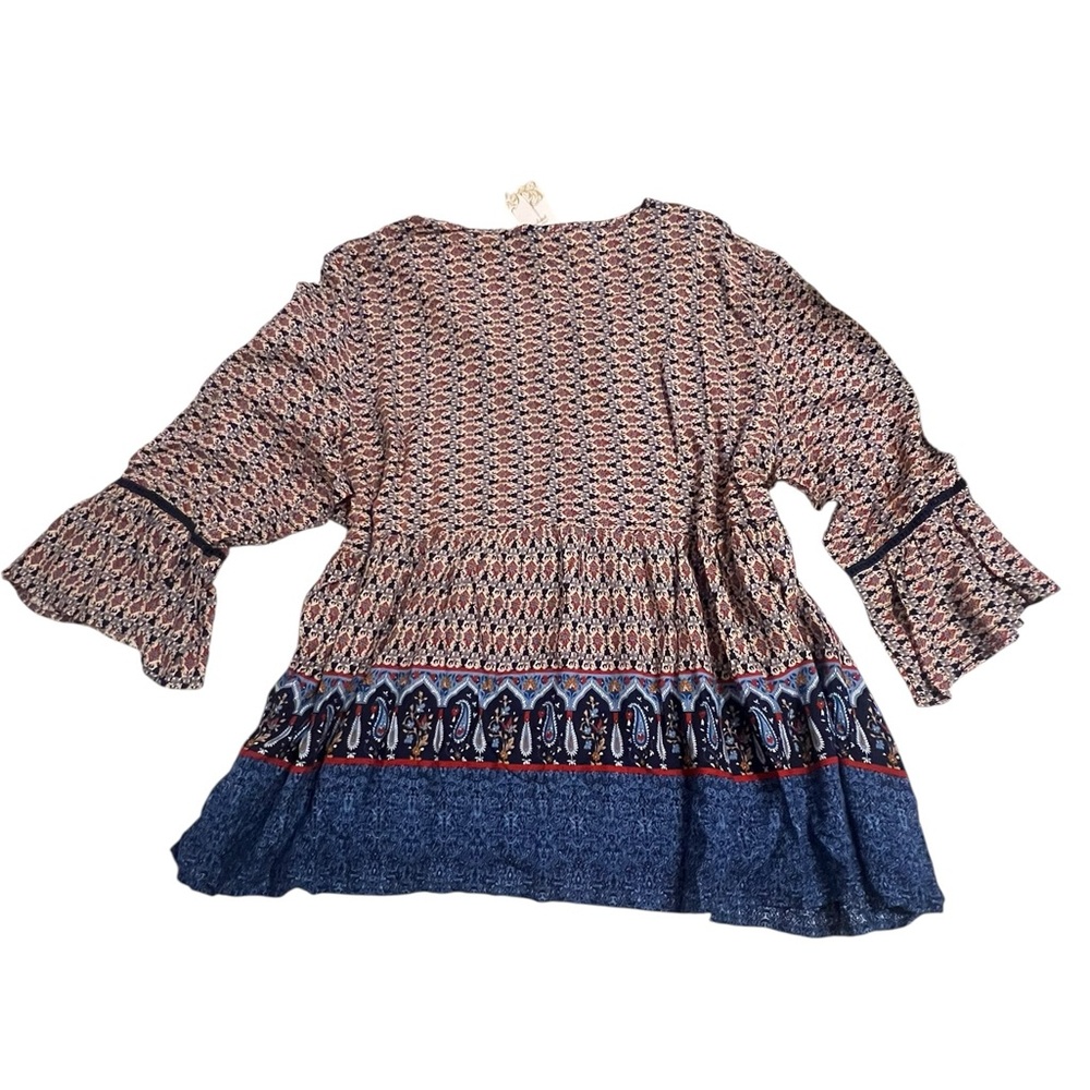 Weekend Suzanne Betro Tunic 4X Blue Red Paisley - Picture 4 of 7